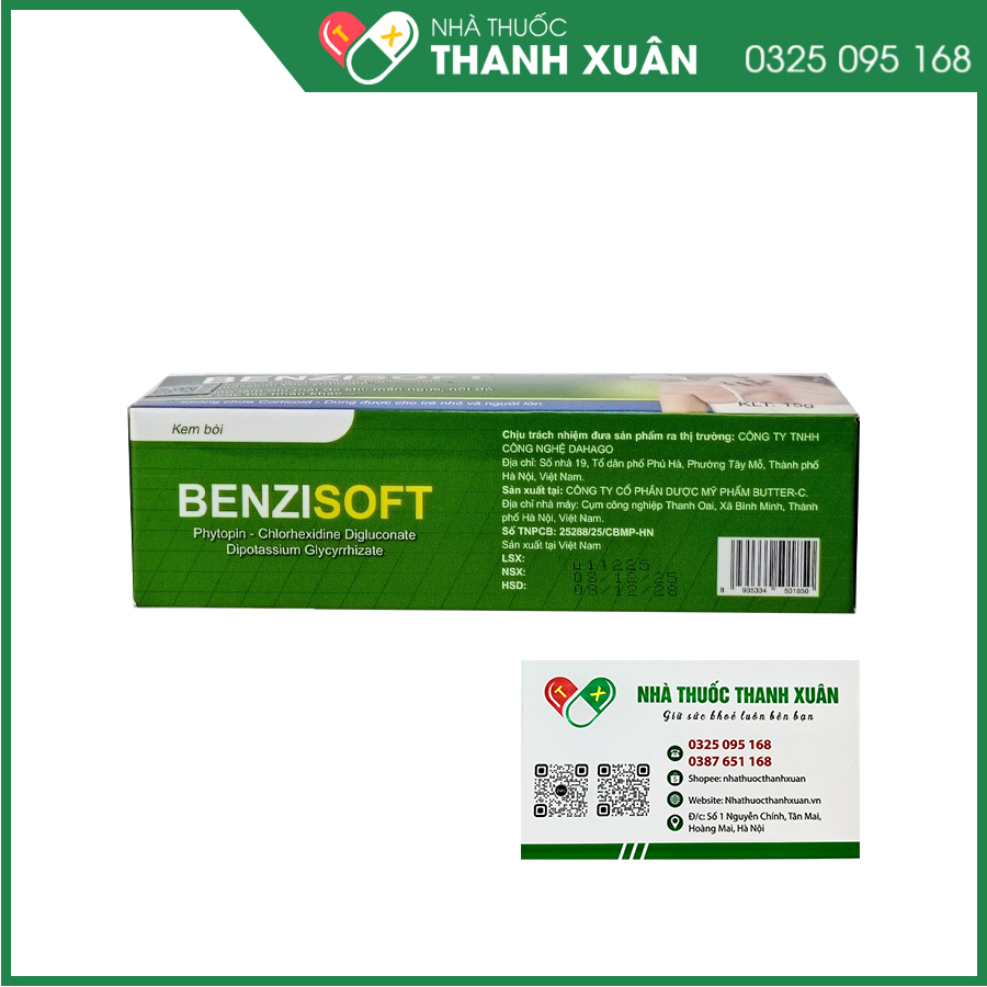 Benzisoft giúp hỗ trợ làm dịu, làm mát da, giảm ngứa, giảm viêm da, hỗ trợ làm mềm và dưỡng ẩm da